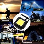 LED Battery Operated Keychain Flashlight Small Work Light With Folding Bracket Bottle Opener For Camping, Hiking, Emergency using.